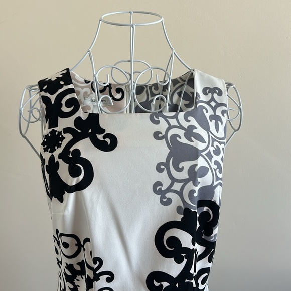 Dressbarn Size 4 “Timeless Dress” — Black & White Midi, Elegant Classic - Picture 2 of 9